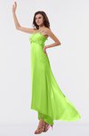 ColsBM Libby Bright Green Romantic Empire Chiffon Tea Length Ruffles Bridesmaid Dresses