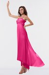ColsBM Libby Fandango Pink Romantic Empire Chiffon Tea Length Ruffles Bridesmaid Dresses