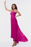 ColsBM Libby Hot Pink Romantic Empire Chiffon Tea Length Ruffles Bridesmaid Dresses