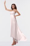 ColsBM Libby Light Pink Romantic Empire Chiffon Tea Length Ruffles Bridesmaid Dresses