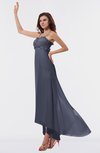 ColsBM Libby Nightshadow Blue Romantic Empire Chiffon Tea Length Ruffles Bridesmaid Dresses