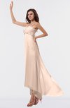 ColsBM Libby Peach Puree Romantic Empire Chiffon Tea Length Ruffles Bridesmaid Dresses