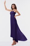 ColsBM Libby Royal Purple Romantic Empire Chiffon Tea Length Ruffles Bridesmaid Dresses