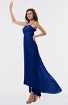 ColsBM Libby Sodalite Blue Romantic Empire Chiffon Tea Length Ruffles Bridesmaid Dresses