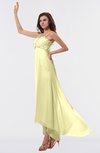 ColsBM Libby Wax Yellow Romantic Empire Chiffon Tea Length Ruffles Bridesmaid Dresses