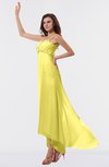 ColsBM Libby Yellow Iris Romantic Empire Chiffon Tea Length Ruffles Bridesmaid Dresses