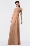 ColsBM Moriah Almost Apricot Simple Sheath Sleeveless Chiffon Floor Length Sequin Bridesmaid Dresses