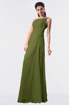 ColsBM Moriah Olive Green Simple Sheath Sleeveless Chiffon Floor Length Sequin Bridesmaid Dresses