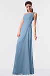 ColsBM Moriah Sky Blue Simple Sheath Sleeveless Chiffon Floor Length Sequin Bridesmaid Dresses