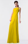 ColsBM Moriah Yellow Simple Sheath Sleeveless Chiffon Floor Length Sequin Bridesmaid Dresses
