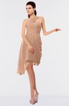 ColsBM June Almost Apricot Hawaiian A-line One Shoulder Chiffon Pleated Bridesmaid Dresses