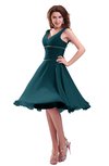 ColsBM Marina Blue Green Informal Zipper Chiffon Knee Length Sequin Bridesmaid Dresses