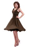 ColsBM Marina Chocolate Brown Informal Zipper Chiffon Knee Length Sequin Bridesmaid Dresses