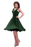 ColsBM Marina Hunter Green Informal Zipper Chiffon Knee Length Sequin Bridesmaid Dresses