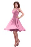 ColsBM Marina Pink Informal Zipper Chiffon Knee Length Sequin Bridesmaid Dresses