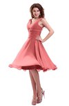 ColsBM Marina Shell Pink Informal Zipper Chiffon Knee Length Sequin Bridesmaid Dresses