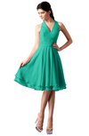 ColsBM Holly Viridian Green Simple A-line Sleeveless Zipper Chiffon Graduation Dresses