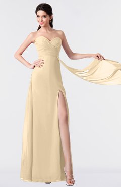 ColsBM Vivian Apricot Gelato Modern A-line Sleeveless Backless Split-Front Bridesmaid Dresses