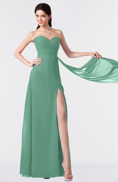 ColsBM Vivian Beryl Green Modern A-line Sleeveless Backless Split-Front Bridesmaid Dresses