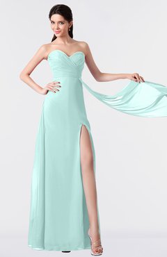 ColsBM Vivian Blue Glass Modern A-line Sleeveless Backless Split-Front Bridesmaid Dresses