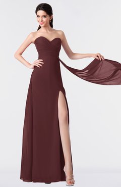 ColsBM Vivian Burgundy Modern A-line Sleeveless Backless Split-Front Bridesmaid Dresses
