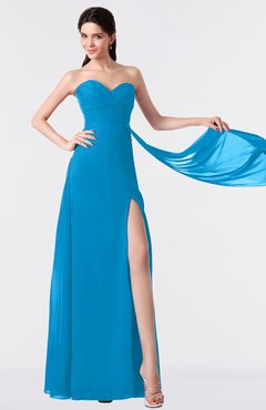 ColsBM Vivian Cornflower Blue Modern A-line Sleeveless Backless Split-Front Bridesmaid Dresses