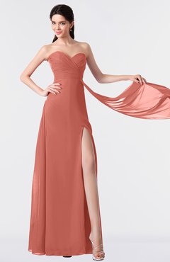 ColsBM Vivian Crabapple Modern A-line Sleeveless Backless Split-Front Bridesmaid Dresses