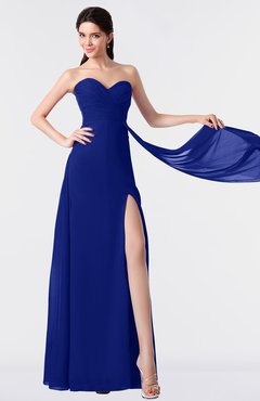 ColsBM Vivian Electric Blue Modern A-line Sleeveless Backless Split-Front Bridesmaid Dresses