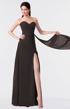 ColsBM Vivian Fudge Brown Modern A-line Sleeveless Backless Split-Front Bridesmaid Dresses