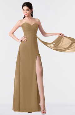 ColsBM Vivian Indian Tan Modern A-line Sleeveless Backless Split-Front Bridesmaid Dresses