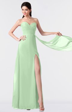 ColsBM Vivian Light Green Modern A-line Sleeveless Backless Split-Front Bridesmaid Dresses