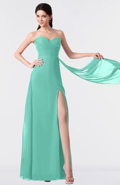 ColsBM Vivian Mint Green Modern A-line Sleeveless Backless Split-Front Bridesmaid Dresses
