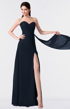 ColsBM Vivian Navy Blue Modern A-line Sleeveless Backless Split-Front Bridesmaid Dresses