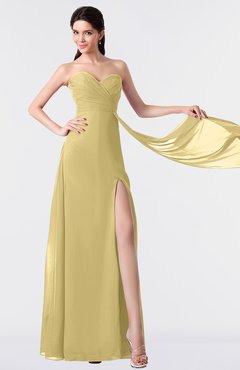 ColsBM Vivian New Wheat Modern A-line Sleeveless Backless Split-Front Bridesmaid Dresses