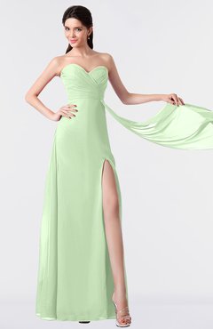 ColsBM Vivian Pale Green Modern A-line Sleeveless Backless Split-Front Bridesmaid Dresses