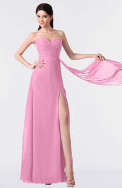 ColsBM Vivian Pink Modern A-line Sleeveless Backless Split-Front Bridesmaid Dresses