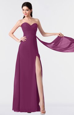 ColsBM Vivian Raspberry Modern A-line Sleeveless Backless Split-Front Bridesmaid Dresses