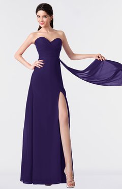 ColsBM Vivian Royal Purple Modern A-line Sleeveless Backless Split-Front Bridesmaid Dresses