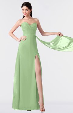 ColsBM Vivian Sage Green Modern A-line Sleeveless Backless Split-Front Bridesmaid Dresses
