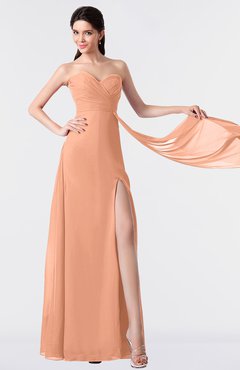 ColsBM Vivian Salmon Modern A-line Sleeveless Backless Split-Front Bridesmaid Dresses