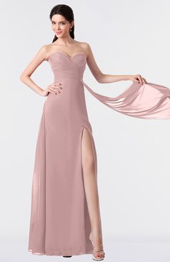 ColsBM Vivian Silver Pink Modern A-line Sleeveless Backless Split-Front Bridesmaid Dresses