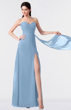 ColsBM Vivian Sky Blue Modern A-line Sleeveless Backless Split-Front Bridesmaid Dresses