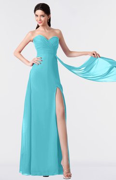 ColsBM Vivian Turquoise Modern A-line Sleeveless Backless Split-Front Bridesmaid Dresses