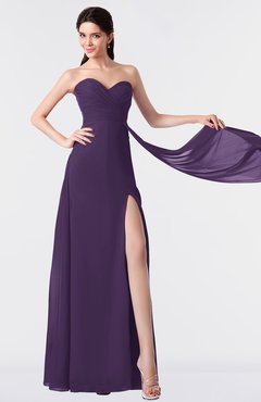 ColsBM Vivian Violet Modern A-line Sleeveless Backless Split-Front Bridesmaid Dresses
