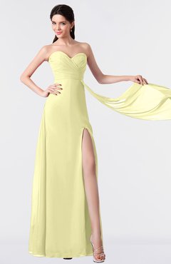 ColsBM Vivian Wax Yellow Modern A-line Sleeveless Backless Split-Front Bridesmaid Dresses