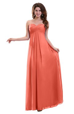 ColsBM Annalee Fusion Coral Plain Sweetheart Sleeveless Backless Chiffon Floor Length Bridesmaid Dresses