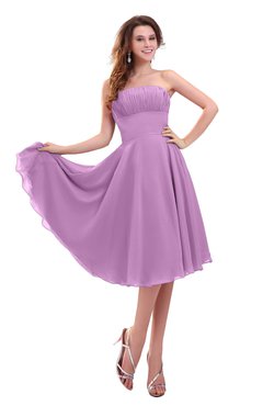 ColsBM Lena Orchid Plain Strapless Zip up Knee Length Pleated Prom Dresses