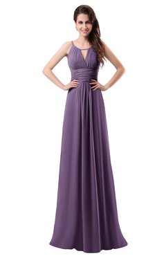 ColsBM Daisy Chinese Violet Simple Column Scoop Chiffon Ruching Bridesmaid Dresses