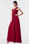 ColsBM Nayeli Dark Red Plain Empire Sleeveless Zip up Floor Length Pleated Bridesmaid Dresses