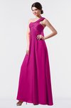 ColsBM Nayeli Hot Pink Plain Empire Sleeveless Zip up Floor Length Pleated Bridesmaid Dresses